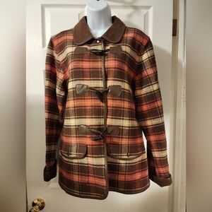 Plaid Toggle Women's Jacketperson. Medium